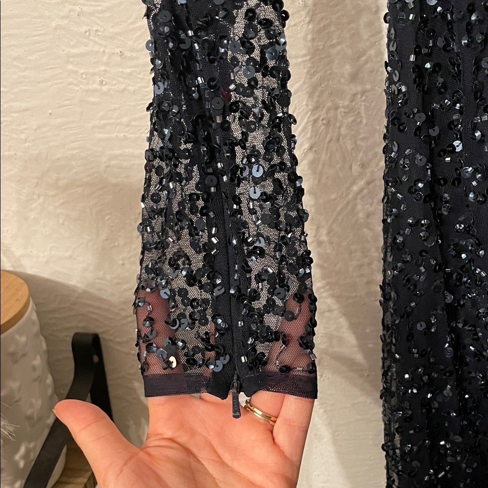 NWT MAC DUGGAL Sequin Wrap Gown Dress Size 4 - Picture 7 of 10